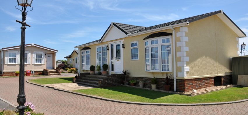 Residential mobile home park in South East England. Generally this type of caravan park estate is for home owners over the age of fifty years.